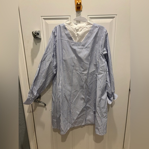 POMANDER PLACE Tuckernuck Blue White Striped Lottie Dress XLarge - Picture 3 of 6